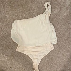 Knotted One Shoulder Bodysuit